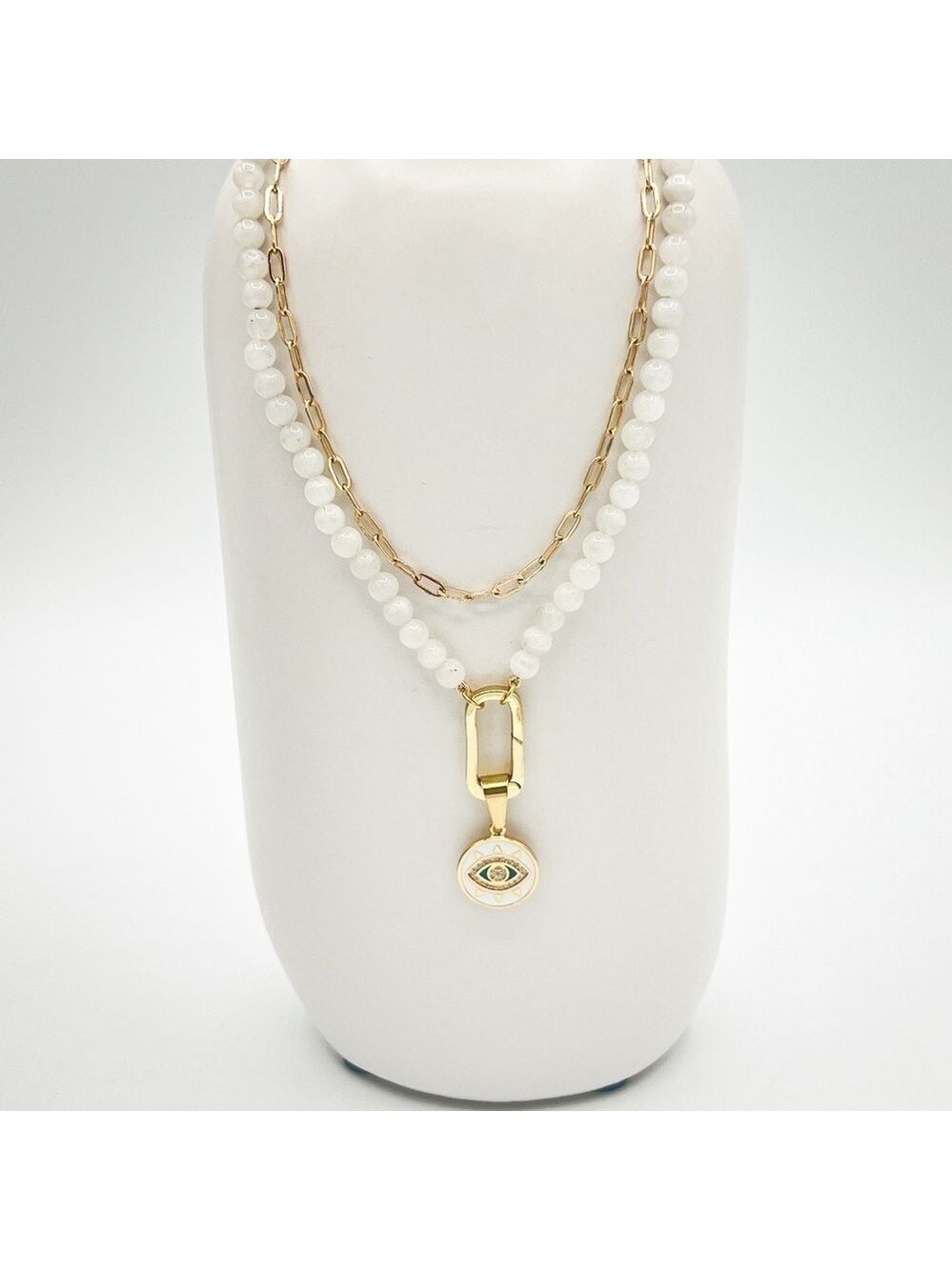 Moonstones and gold filled caribeener